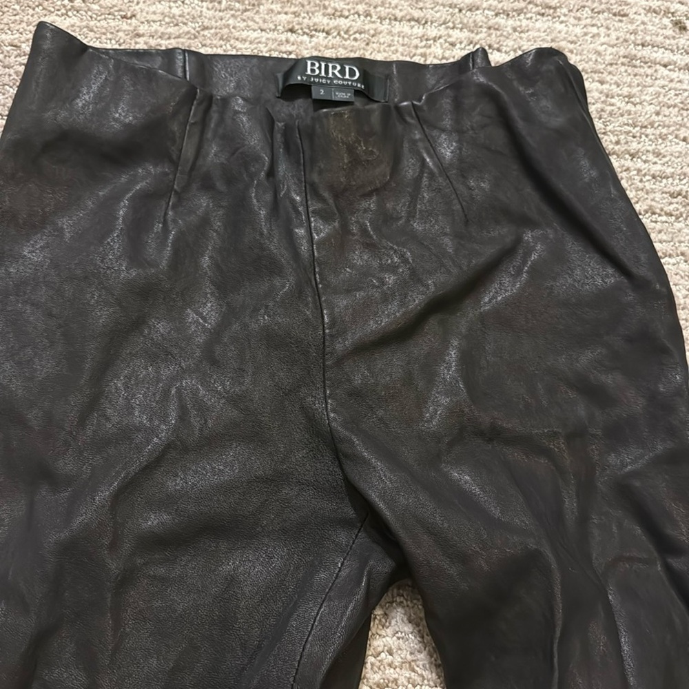 Bird by juicy couture 100% leather pants stretch 2 XS